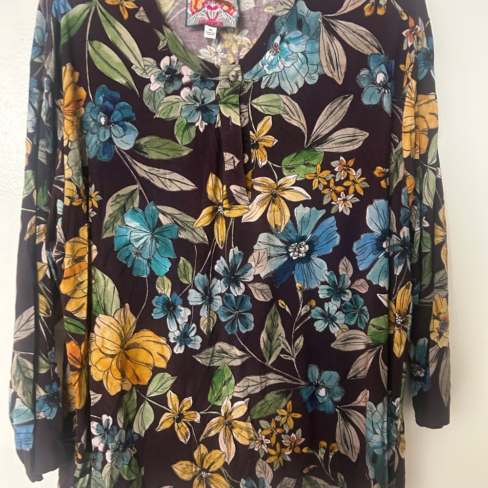 Johnny Was Lexi Henley  Tee shirt Floral size XL - Picture 4 of 6